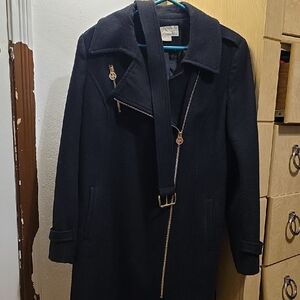 Black Michael Kors Wool Coat with Belt. Size 14.